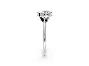 Solitaire Engagement Ring Setting for Oval Center with Knife Ridge Band and Claw Prong Head in Platinum