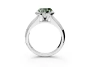 Halo Engagement Ring Setting for Fancy Green Heart-Shaped Center with Knife Ridge Cathedral Band and Prong Head in White Gold