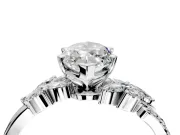 Solitaire Engagement Ring Setting for Marquise Center with Marquise Accent Twist Band and Prong Head in Sterling Silver
