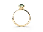 Solitaire Engagement Ring Setting for Fancy Green Marquise Center with Fine Pave Accents and Prong Head in Yellow Gold