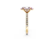 Solitaire Engagement Ring Setting for Fancy Pink Marquise Center with Fine Pave Narrow Band and Prong Head in Yellow Gold