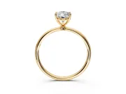 Solitaire Engagement Ring Setting for Pear-Shaped Center with Straight Thin Band and Prong Head in Yellow Gold