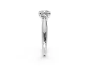 Solitaire Engagement Ring Setting for Cushion Cut Center with Reverse Tapered Band and Prong Head in Sterling Silver