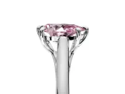 Solitaire Engagement Ring Setting for Fancy Pink Pear-Shaped Center with Cathedral Band and Prong Head in Sterling Silver