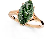 Solitaire Engagement Ring Setting for Fancy Green Marquise Center with Plain Split Shank and Prong Head in Rose Gold