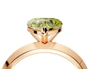 Solitaire Engagement Ring Setting for Fancy Yellow Heart-Shaped Center with Wide Knife Ridge Band and Prong Head in Rose Gold