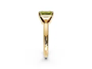 Solitaire Engagement Ring Setting for Fancy Yellow Emerald Cut Center with Wire Band and Prong Head in Yellow Gold