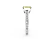 Solitaire Engagement Ring Setting for Fancy Yellow Radiant Cut Center with Channel-Set Accent Band and Prong Head in White Gold