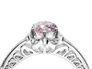 Floral Engagement Ring Setting for Fancy Pink Marquise Center with Four Accent Clusters and Prong Head in Platinum