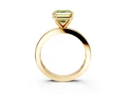 Solitaire Engagement Ring Setting for Fancy Yellow Asscher Cut Center with Channel Baguette Band and Prong Head in Yellow Gold