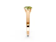Solitaire Engagement Ring Setting for Fancy Yellow Round Cut Center with Tapered Split Shoulders and Prong Head in Rose Gold