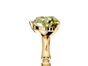 Solitaire Engagement Ring Setting for Fancy Yellow Heart-Shaped Center with Bamboo Band and Prong Head in Yellow Gold