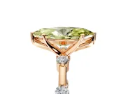 Solitaire Engagement Ring Setting for Fancy Yellow Marquise Center with Bezel Station Band and Prong Head in Rose Gold
