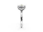Fancy Yellow Round Cut and Emerald Cut Lab-Grown Diamond Toi et Moi Engagement Ring with Prong-Set Stones in Sterling Silver