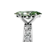 Solitaire Engagement Ring Setting for Fancy Green Marquise Center with Channel-Set Accents and Prong Head in Platinum