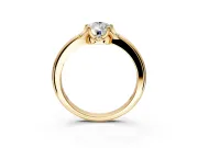 Floral Frame Engagement Ring Setting for Pear-Shaped Center with Accent Clusters and Prong Head in Yellow Gold
