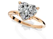 Minimalist Solitaire Engagement Ring Setting for Heart-Shaped Center with Thin Band and Prong Head in Rose Gold