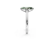 Solitaire Engagement Ring Setting for Fancy Green Marquise Center with Narrow Cathedral Band and Prong Head in Platinum