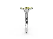 5 Stone Engagement Ring Setting for Fancy Yellow Marquise Center with Equal Close-Set Accents and Prong Head in Sterling Silver