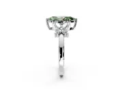 Floral Engagement Ring Setting for Fancy Green Marquise Center with Marquise Cluster Shoulders and Prong Head in Platinum