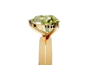 Solitaire Engagement Ring Setting for Fancy Yellow Heart-Shaped Center with Wide Knife Ridge Band and Prong Head in Yellow Gold