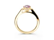 Solitaire Engagement Ring Setting for Fancy Pink Pear-Shaped Center with Channel Accents and Prong Head in Yellow Gold