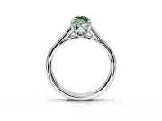 Solitaire Engagement Ring Setting for Fancy Green Marquise Center with Cathedral Band and Prong Head in Platinum