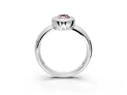 Solitaire Engagement Ring Setting for Fancy Pink Marquise Center with Wide Band and Bezel Head in Platinum