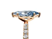 Solitaire Engagement Ring Setting for Fancy Blue Marquise Center with Micro Pave Band and Prong Head in Rose Gold