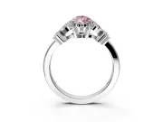 Floral Engagement Ring Setting for Fancy Pink Pear-Shaped Center with Marquise Cluster Shoulders and Prong Head in Platinum