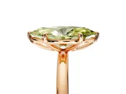 Low-Set Solitaire Engagement Ring Setting for Fancy Yellow Oval Center with Thin Plain Band and Prong Head in Rose Gold