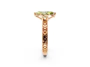 Solitaire Engagement Ring Setting for Fancy Yellow Marquise Center with XO Engraved Band and Prong Head in Rose Gold