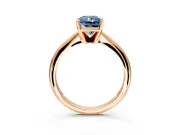 Solitaire Engagement Ring Setting for Fancy Blue Radiant Cut Center with Knife Ridge Band and Claw Prong Head in Rose Gold