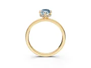 Hidden Halo Engagement Ring Setting for Fancy Blue Marquise Center with Plain Band and Tall Prong Head in Yellow Gold