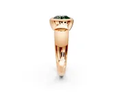 Solitaire Engagement Ring Setting for Fancy Green Round Cut Center with Wide Band and Bezel Head in Rose Gold