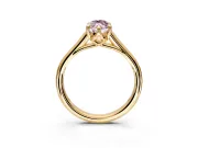 Solitaire Engagement Ring Setting for Fancy Pink Marquise Center with Cathedral Band and Prong Head in Yellow Gold