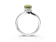 Solitaire Engagement Ring Setting for Fancy Yellow Radiant Cut Center with Raised Channel Band and Prong Head in White Gold