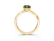 Solitaire Engagement Ring Setting for Fancy Green Emerald Cut Center with Plain Split Shank and Prong Head in Yellow Gold