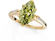 Solitaire Engagement Ring Setting for Fancy Yellow Marquise Center with Channel Accents and Prong Head in Yellow Gold