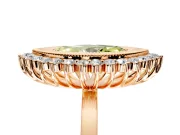 Halo Engagement Ring Setting for Fancy Yellow Marquise Center with Milgrain Bezel Rim, Plain Band and Prong Head in Rose Gold