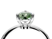 Minimalist Solitaire Engagement Ring Setting for Fancy Green Pear-Shaped Center with Thin Band and Prong Head in Platinum
