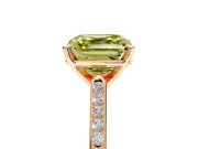Solitaire Engagement Ring Setting for Fancy Yellow Asscher Cut Center with Channel Accents and Prong Head in Rose Gold