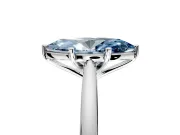 Solitaire Engagement Ring Setting for Fancy Blue Marquise Center with Narrow Cathedral Band and Prong Head in Platinum