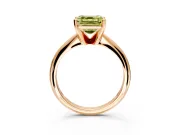 Solitaire Engagement Ring Setting for Fancy Yellow Asscher Cut Center with Knife Ridge Band and Claw Prong Head in Rose Gold
