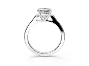 Solitaire Engagement Ring Setting for Princess Cut Center with Channel Accents and Prong Head in Sterling Silver