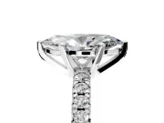 Solitaire Engagement Ring Setting for Marquise Center with Large Accents and Prong Head in Platinum