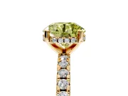 Solitaire Engagement Ring Setting for Fancy Yellow Round Cut Center with Band of Accents and Prong Head in Yellow Gold