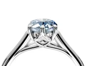 Solitaire Engagement Ring Setting for Fancy Blue Oval Center with Cathedral Band and Prong Head in Platinum