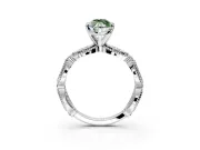 Solitaire Engagement Ring Setting for Fancy Green Marquise Center with Marquise Panel Band and Prong Head in Platinum