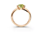 Tension Engagement Ring Setting for Fancy Yellow Round Cut Center with Wide Flat Band and Tension Head in Rose Gold